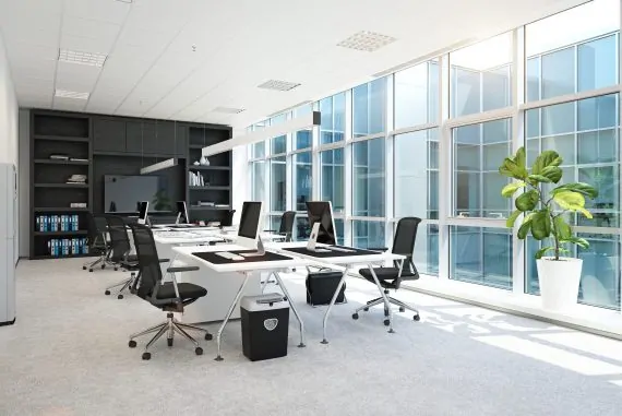 Cleaned commercial office space