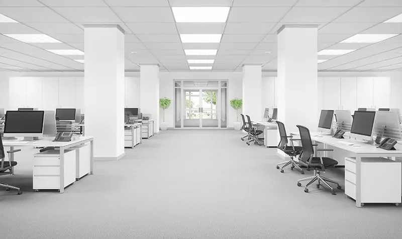 Cleaned commercial office space
